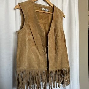 Super Cool Newport News Suede Leather Vest with Fringe